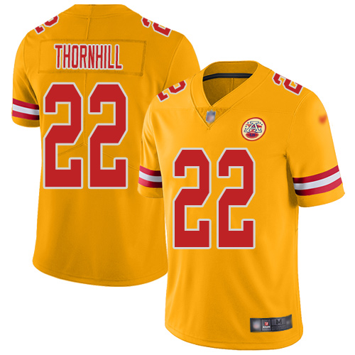 Men Kansas City Chiefs #22 Thornhill Juan Limited Gold Inverted Legend Football Nike NFL Jersey